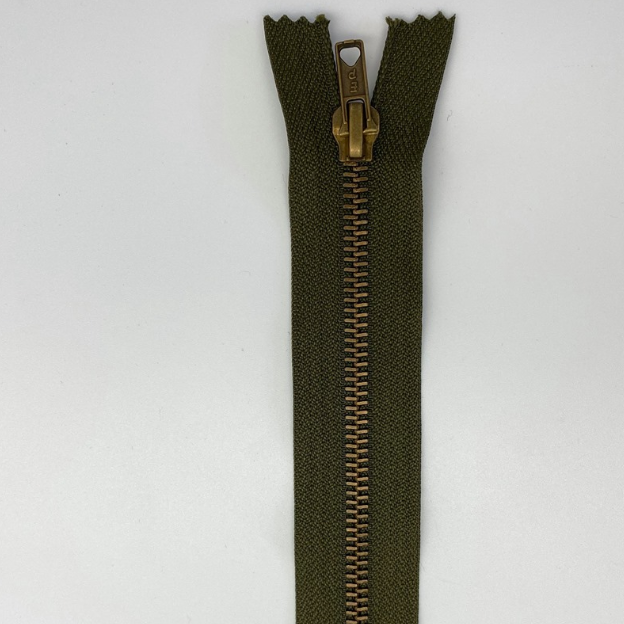 Armygrøn lynlås 15cm