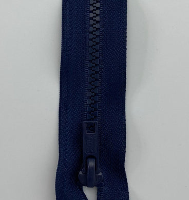Marineblå lynlås - delbar 35cm